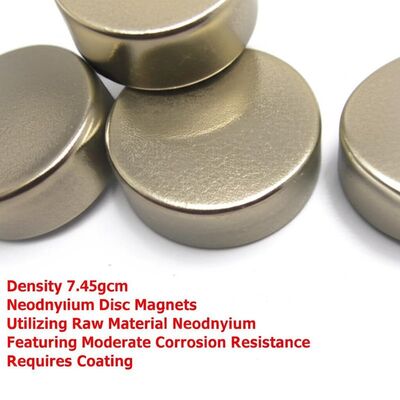 品質 密度 7.45gcm ネオジムディスク磁石 原材料を使用する ネオジム 耐腐蝕性中等 コーティングが必要です 工場